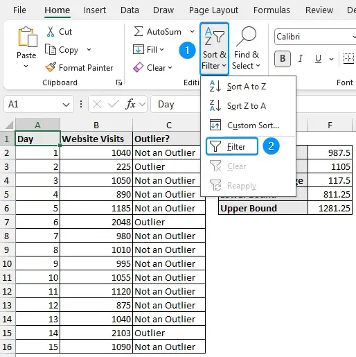 Filter option