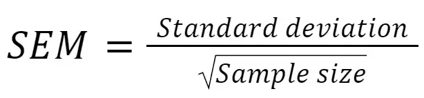 Mathematical formula to calculate standard error