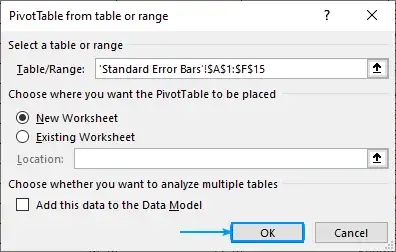 Adding PivotTable in a new sheet