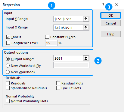 Inputs for Regression