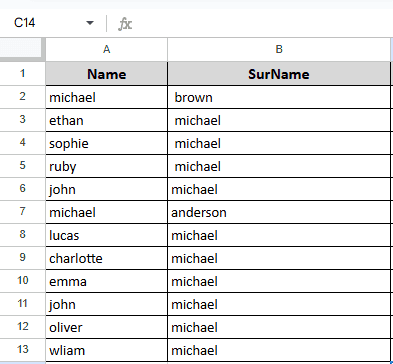 merging columns name and surname dataset