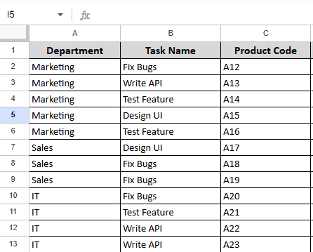 dataset for merging rows in google sheets