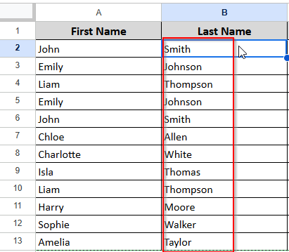 dragging to split other cells