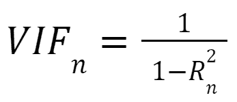 Formula to calculate variance inflation factor