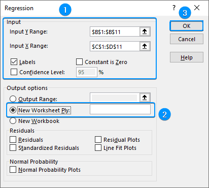 Inputs for regression 