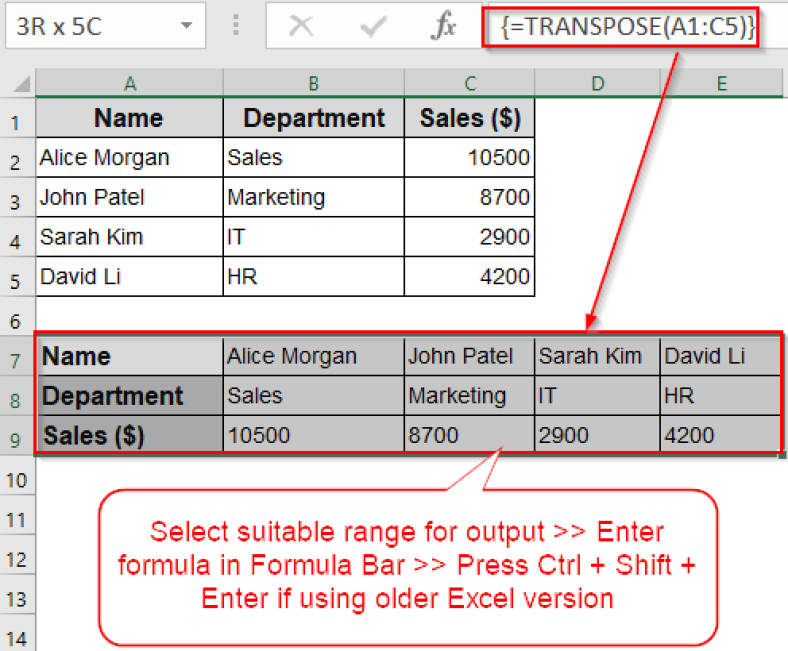 How to Convert Multiple Rows to Columns in Excel (4 Methods) - Excel ...