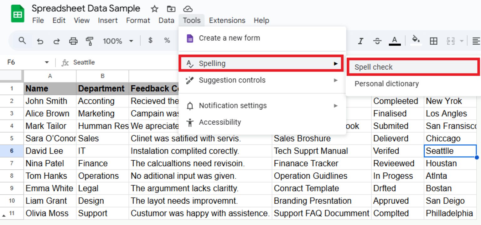 How to Do Spell Check in Google Sheets: Step-by-Step Guide - Excel Insider