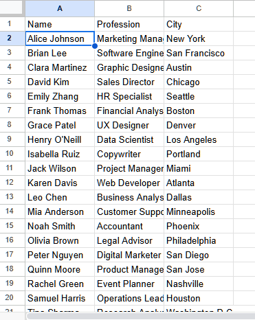Hide Two Columns Using the QUERY Function in Google Sheets -2