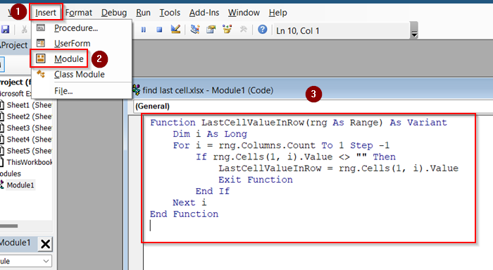 Use VBA to Find Last Cell with Value in Row
