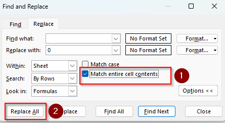 Fill Empty Cells with the Find and Replace Tool