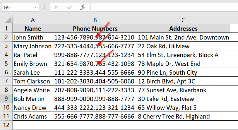 Find and Replace with Ctrl + J to Insert Line Breaks Automatically in Excel