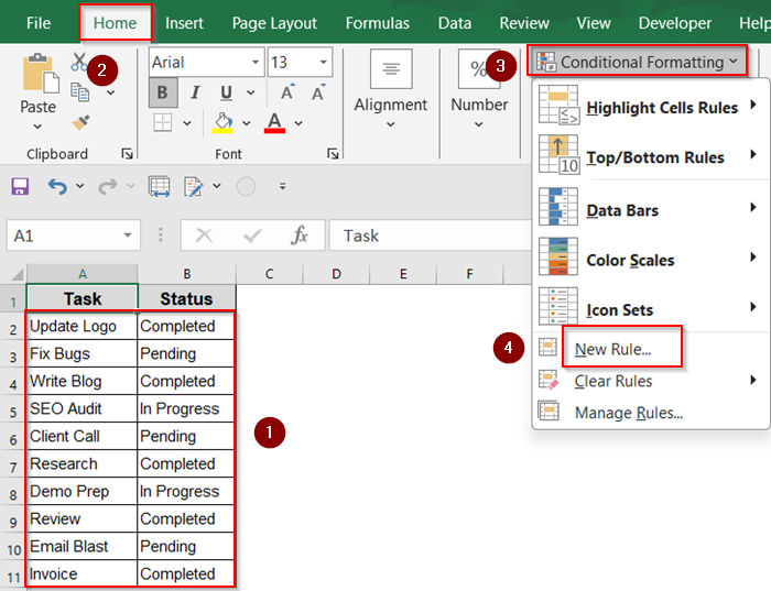 Highlight Rows Based on Text in One Column