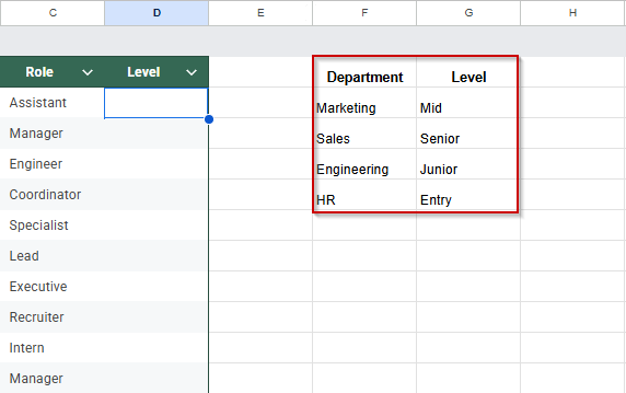 Change Cell Values Using INDEX and MATCH Functions in Google Sheets