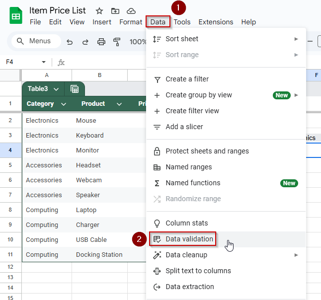 Setting Up a Dependent Drop-Down With VLOOKUP