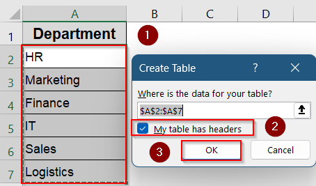 Table-Based Drop-Down with Structured References