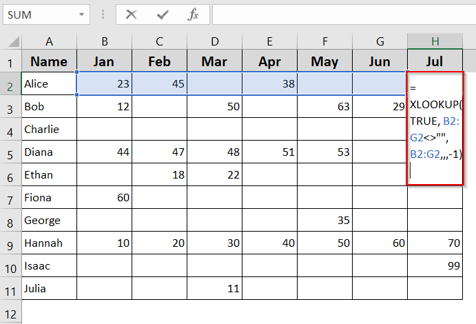 Using XLOOKUP Function (Excel 365 and Excel 2019)