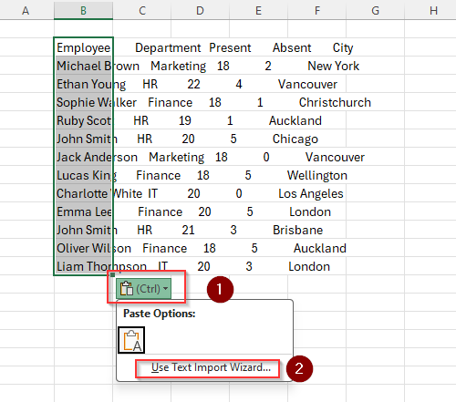 Use Text Import Wizard to Copy Notepad Data