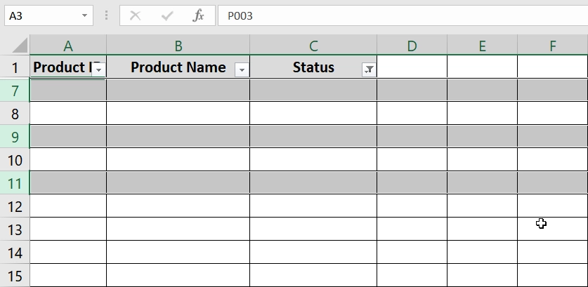 Applying Special & Visible Cells Only Options To Delete Filtered Row