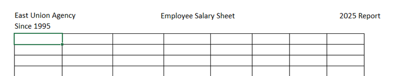 Create a Template with Predefined Headers