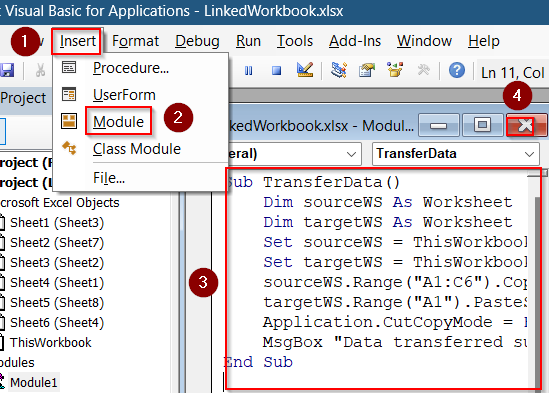 Automate Data Transfer Between Worksheets Using VBA