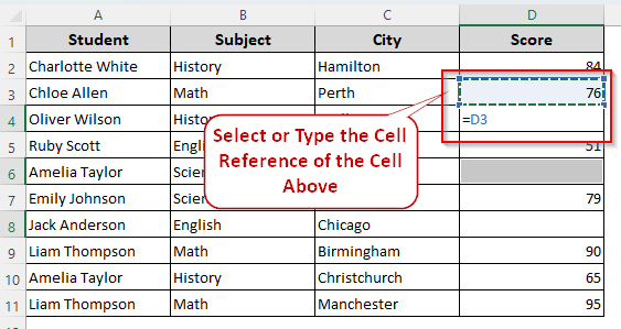 Filling Blank Cells with Data from Cells Above or Below