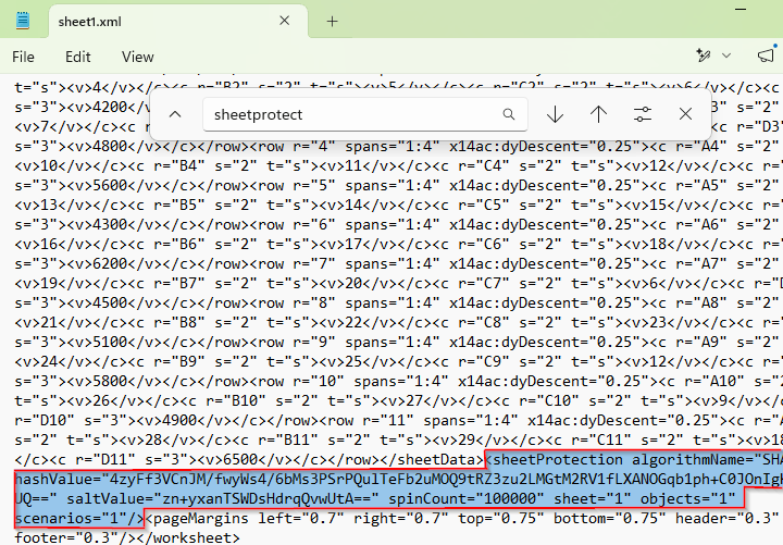 Removing Worksheet Protection by Editing the Excel XML File