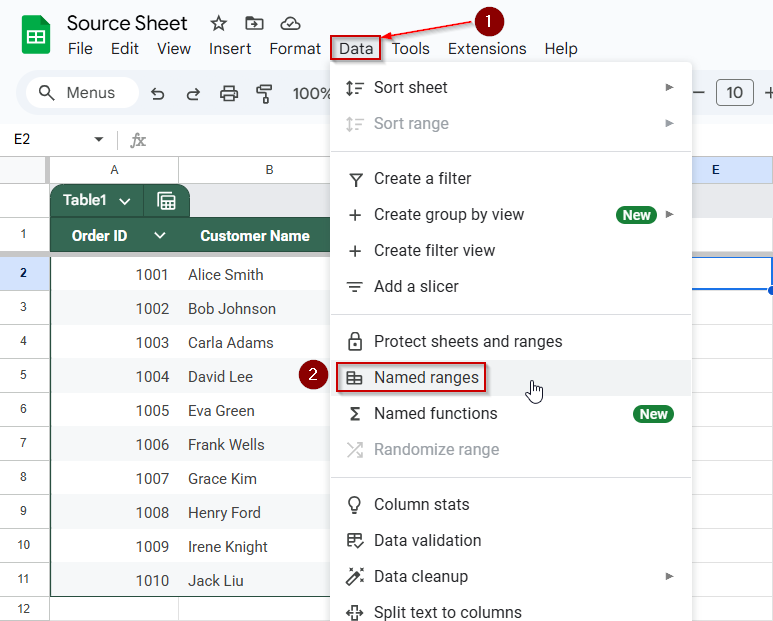 Avoid Quotes Inside Named Ranges While Using IMPORTRANGE Function in Google Sheets