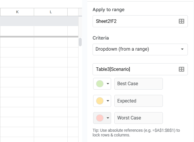 Using Scenario Manager (Simulated in Google Sheets)