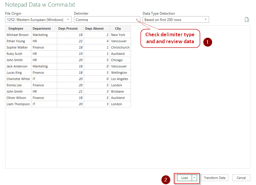 Format with the Power Query Feature
