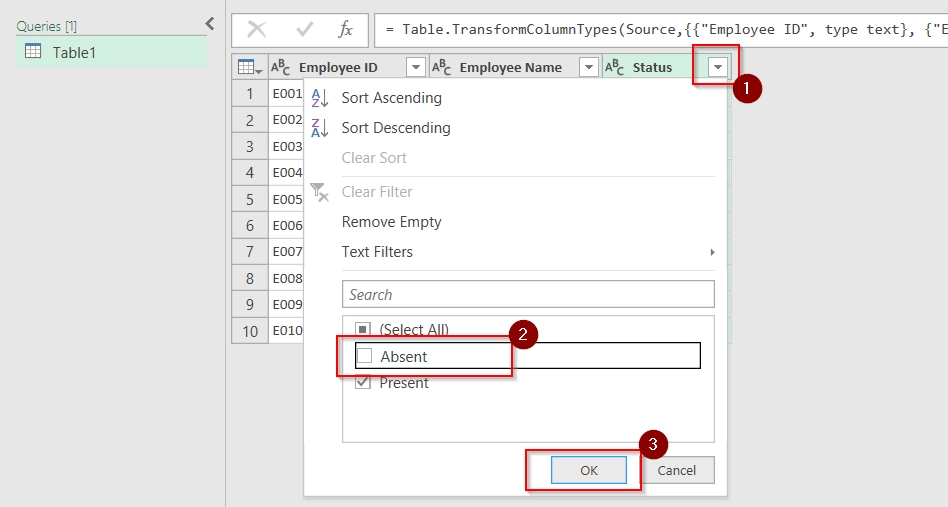 Delete Filtered Rows Using Power Query in Excel