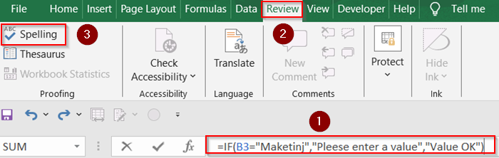 Running Spell Check in Formulas
