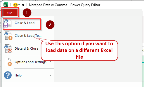 Format with the Power Query Feature