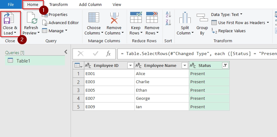 Delete Filtered Rows Using Power Query in Excel