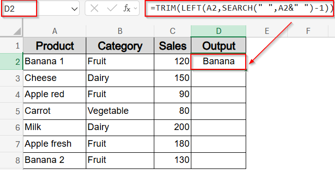 Extract Core Group Names Using a Formula