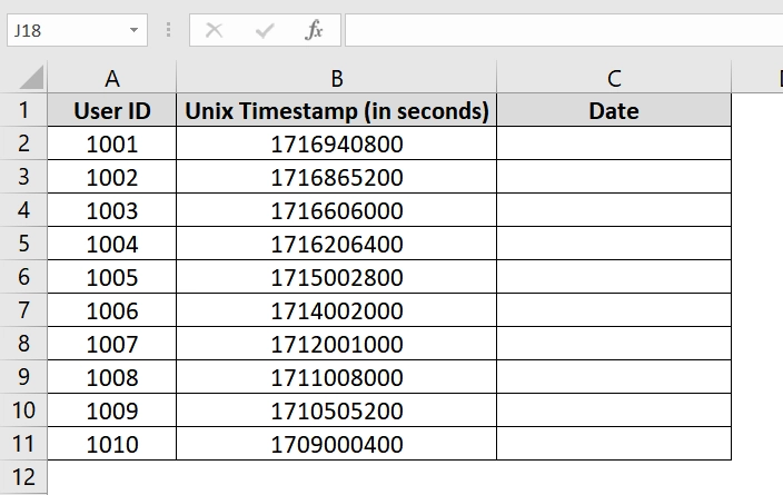 Applying Formula To Convert Unix Timestamp to Date in Excel