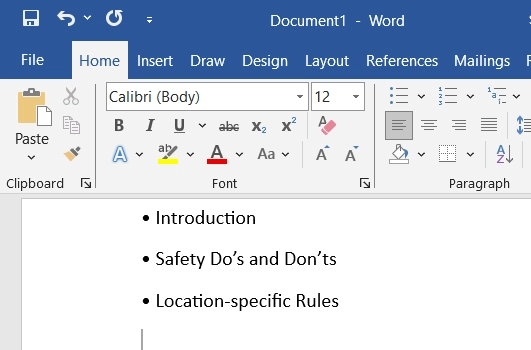 Using Copy and Paste a Bulleted List from Word to Insert Multiple Bullet Points in Excel Cell