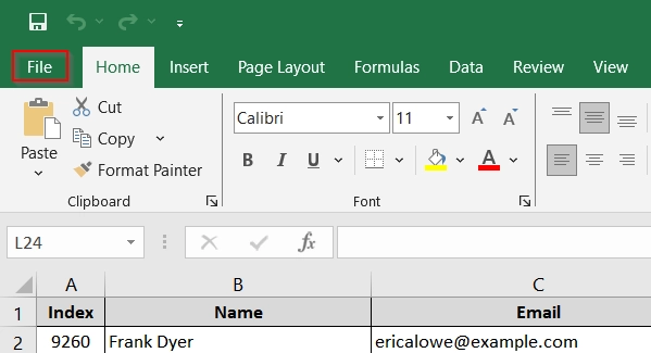 Save as Excel Binary Workbook (.xlsb) to Compress Excel File For Email