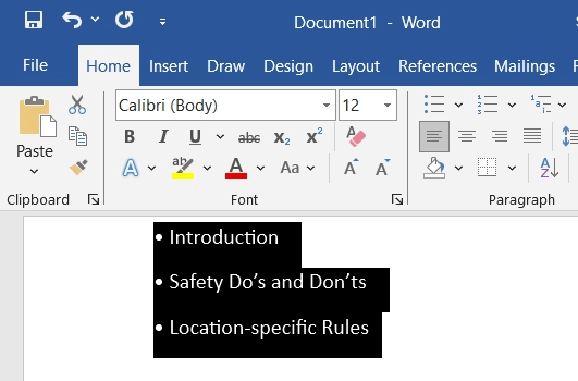 Using Copy and Paste a Bulleted List from Word to Insert Multiple Bullet Points in Excel Cell