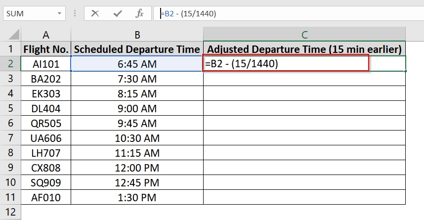 Applying Fraction of Day Method To Subtract Minutes