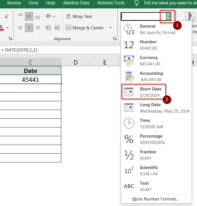 Applying Formula To Convert Unix Timestamp to Date in Excel