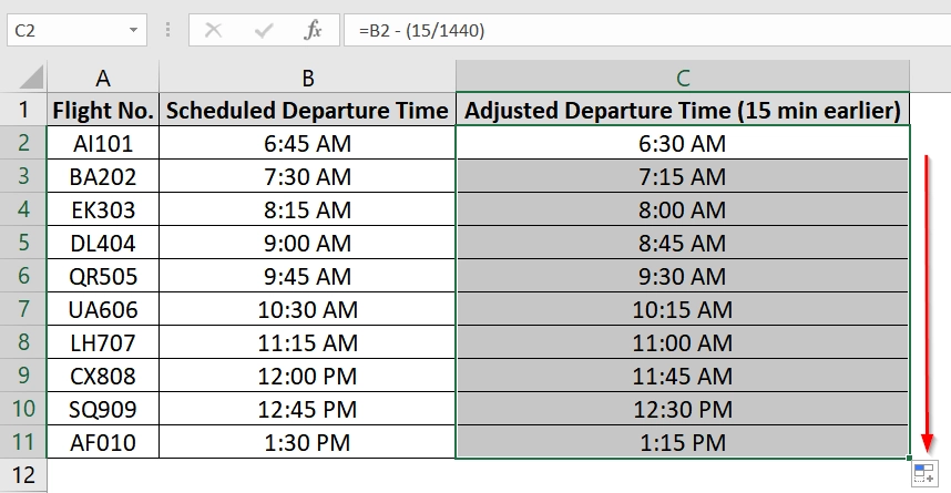 Applying Fraction of Day Method To Subtract Minutes