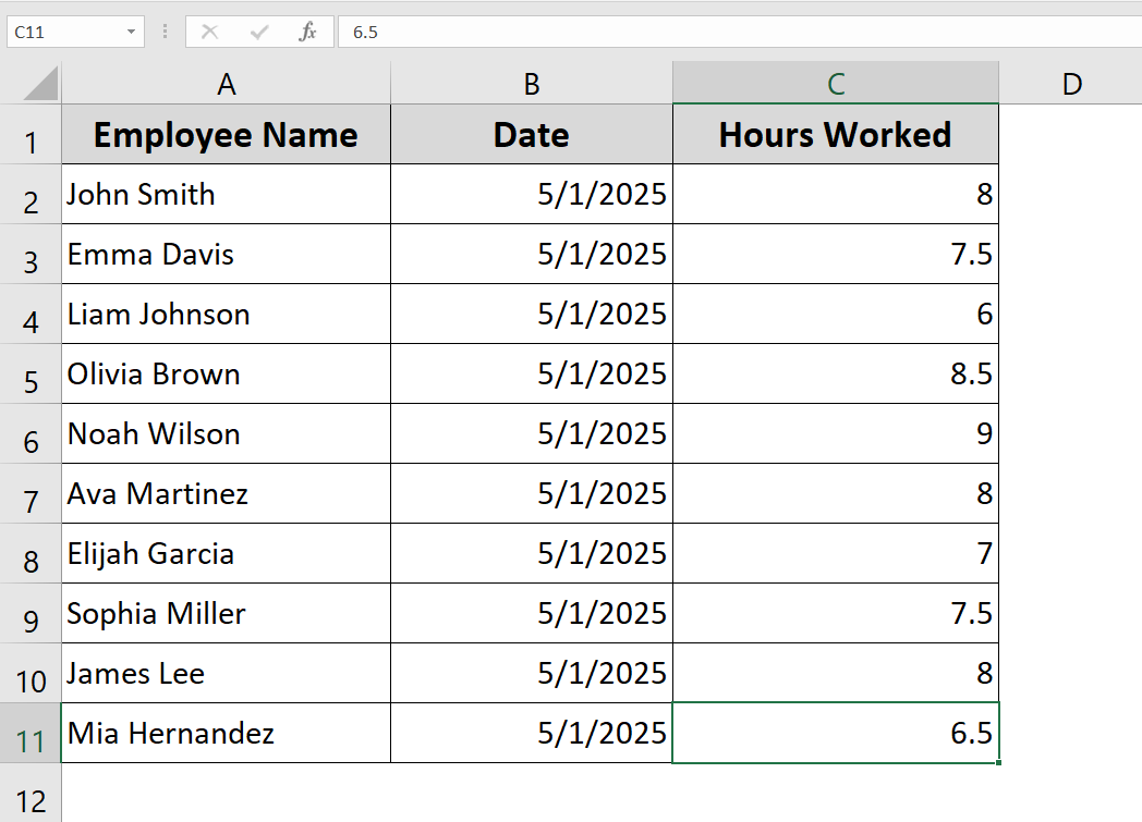 Use Excel Table Feature (Recommended for Most Cases)