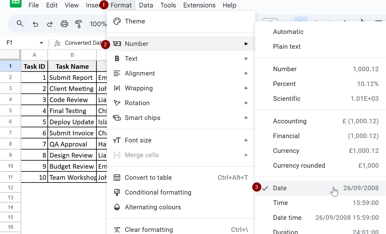 Using DATE with LEFT, MID, and RIGHT Functions to Convert Text to Date Format