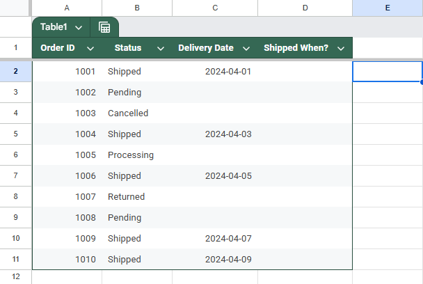 Use IF and SEARCH Functions to Return Date Based on Text in Another Cell