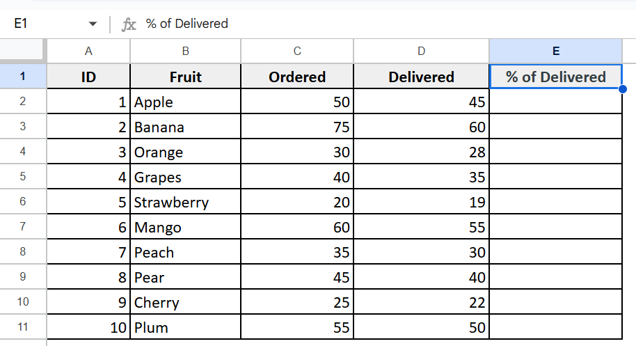 Using Basic Percentage Formula