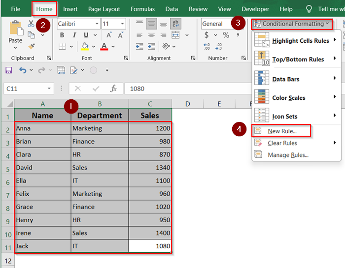 Use Conditional Formatting with ISEVEN Formula