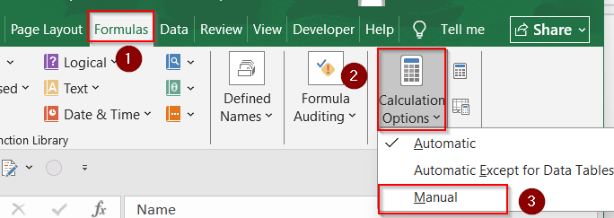 Disable Automatic Calculations