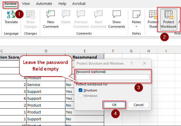 Protecting Workbook from Editing with or without a Password