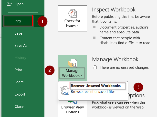 Use Backup or AutoRecover Versions