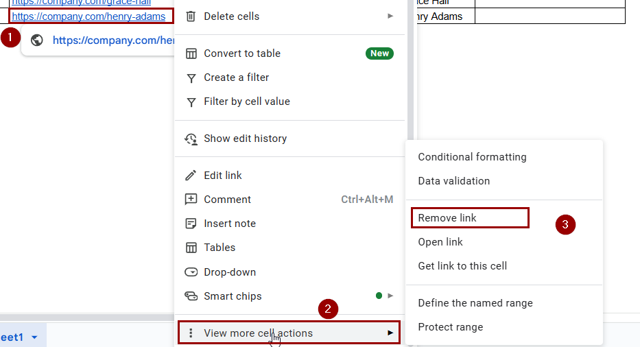 Using the Context Menu to Remove Hyperlinks